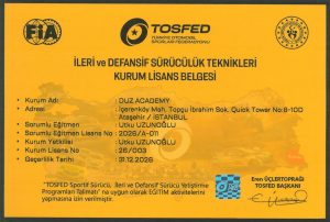 DUZ Academy TOSFED Lisansı